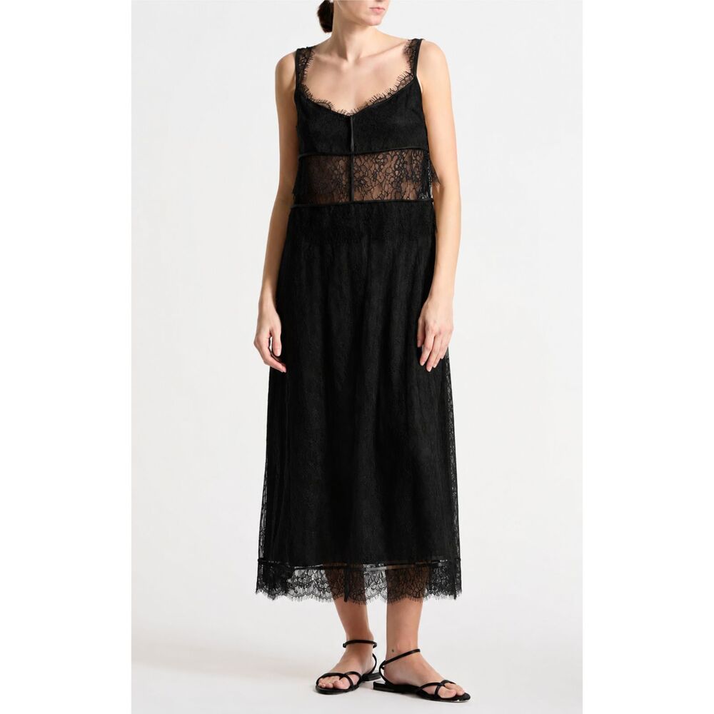 SAINT ART Estrella Lace Midi Dress Black Small NEW NWT
